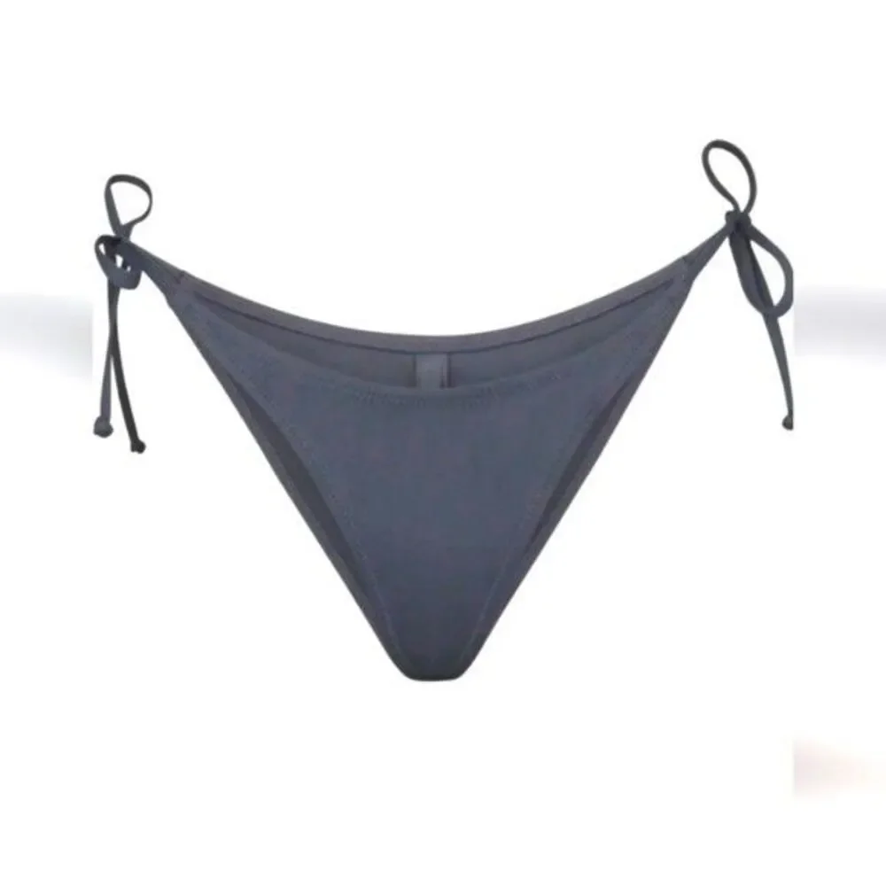 Skims Recycled Swim Set Size 4X T-Shirt Crop Top Bikini Bottom Gunmetal Gray NEW